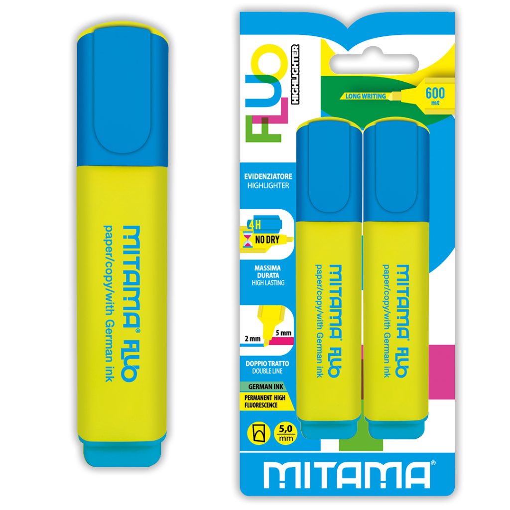 Marcador fluoresc. Mitama c/2 amarelo