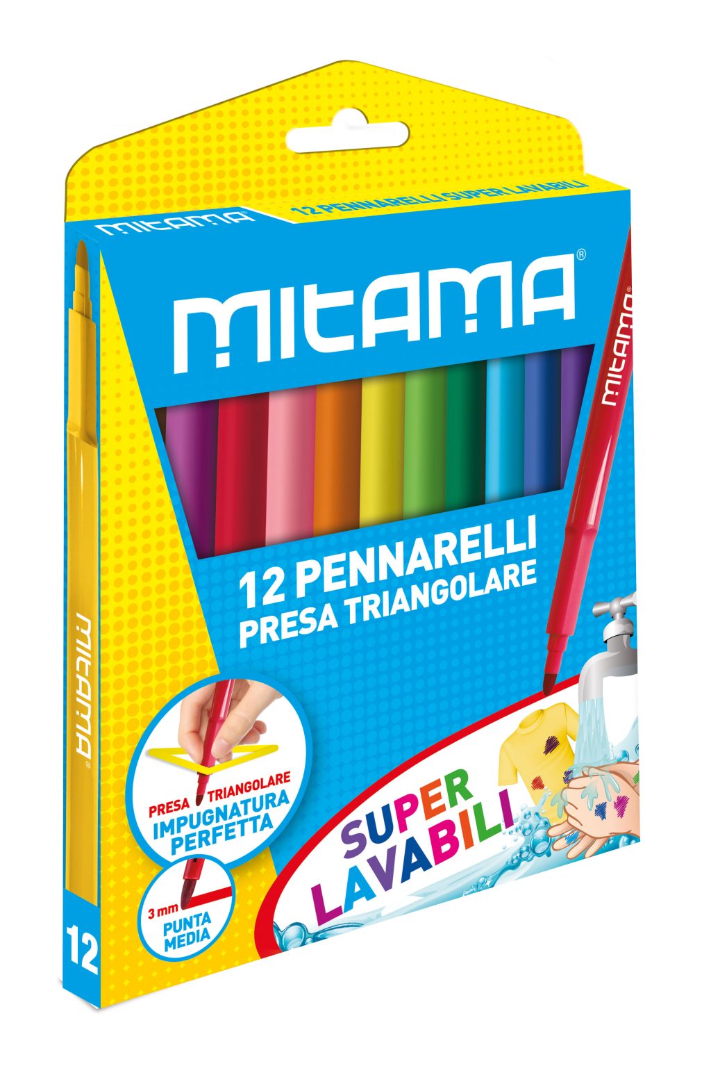 Marcador feltro Mitama super lavavel cx.12