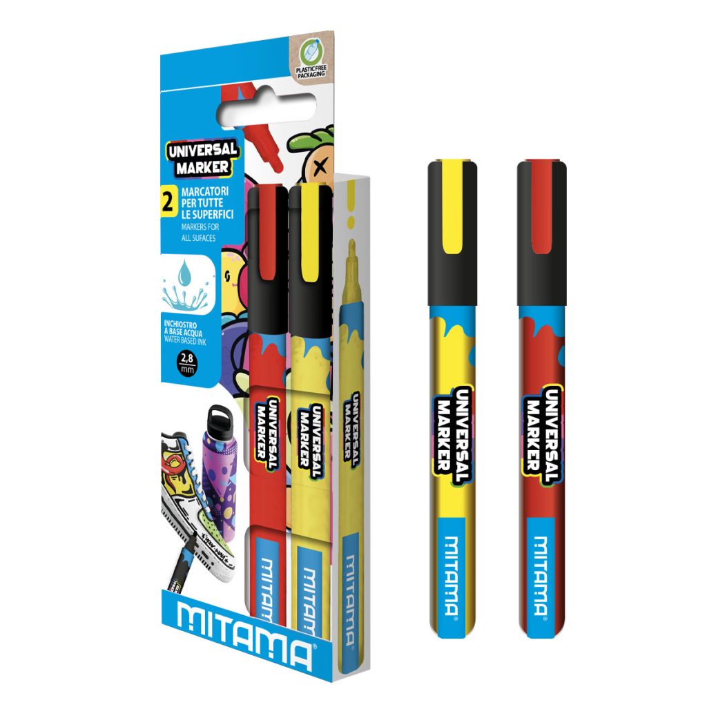 Marcador todas superf. Mitama amarelo/vermelho