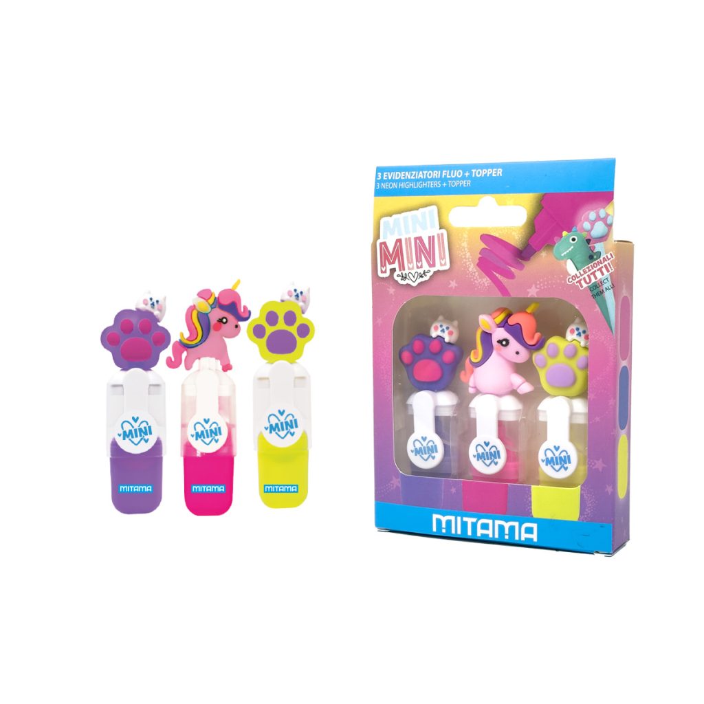 Marcador fluoresc. mini Mitama bonecos c/3