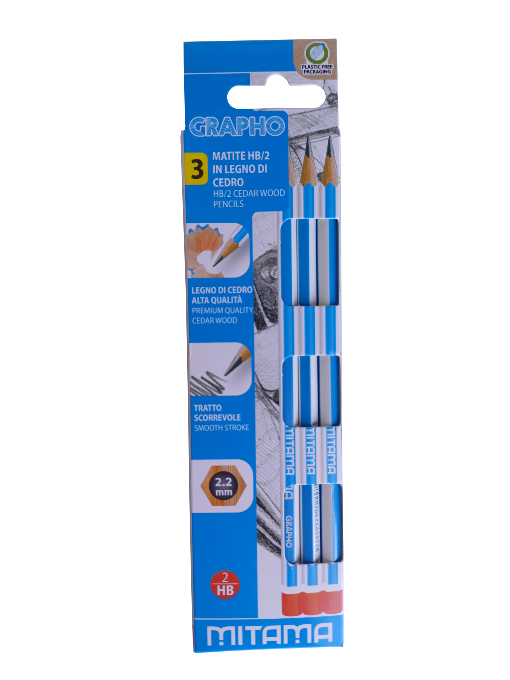 Lapis carväo hexagonal HB Mitama c/3