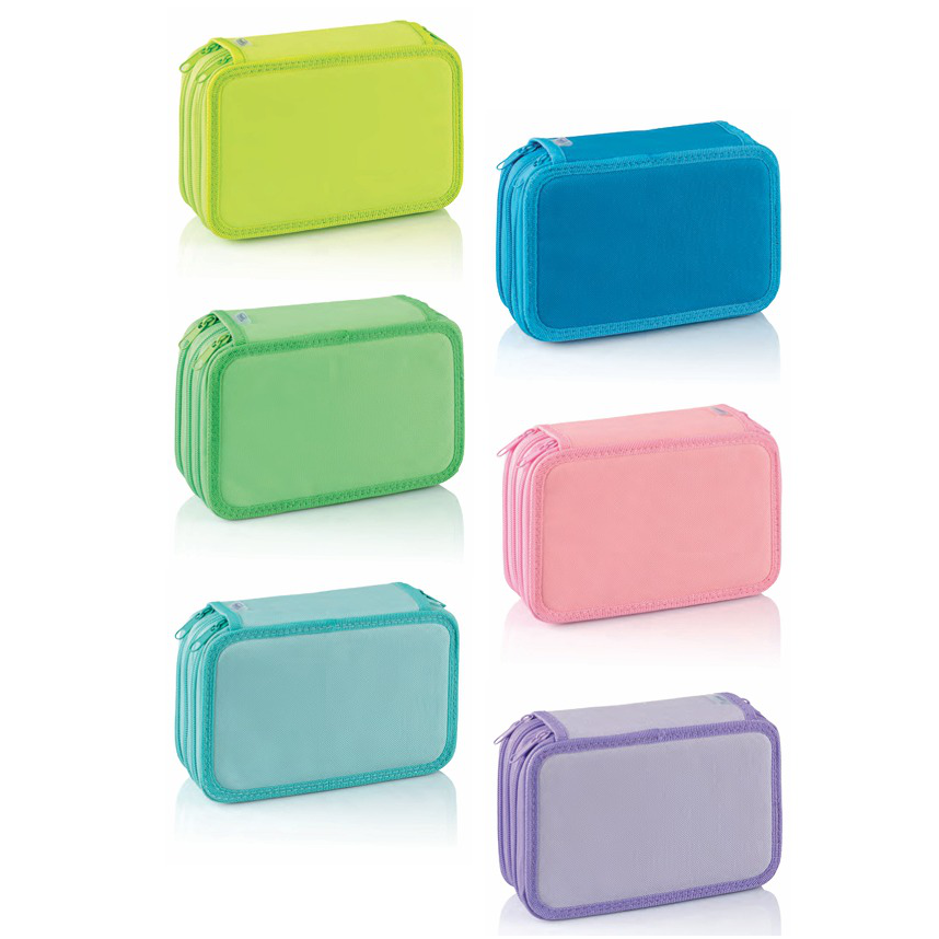 Estojo lapis 3 fechos c/carga A3 Neon 400182110