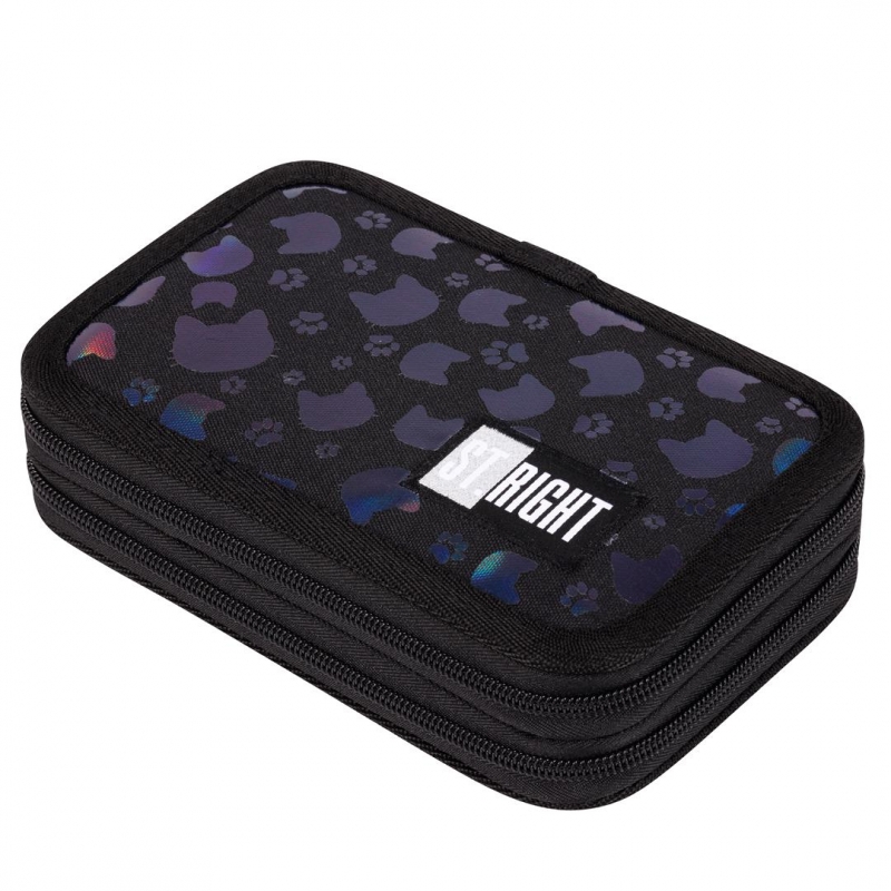 Estojo lapis c/carga 2 fechos Black Cats 664632