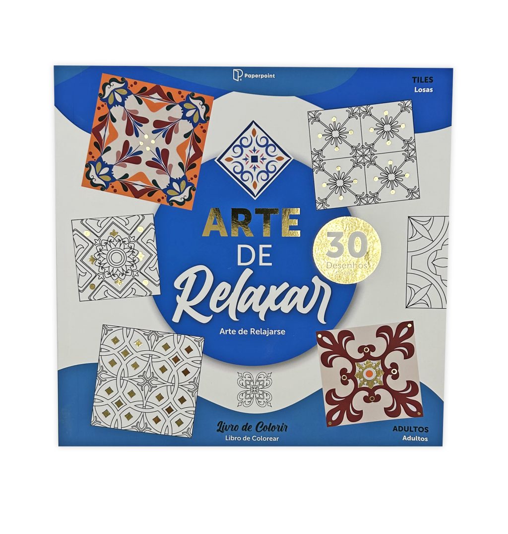 Livro colorir 29X29 c/30 desenhos Azulejos