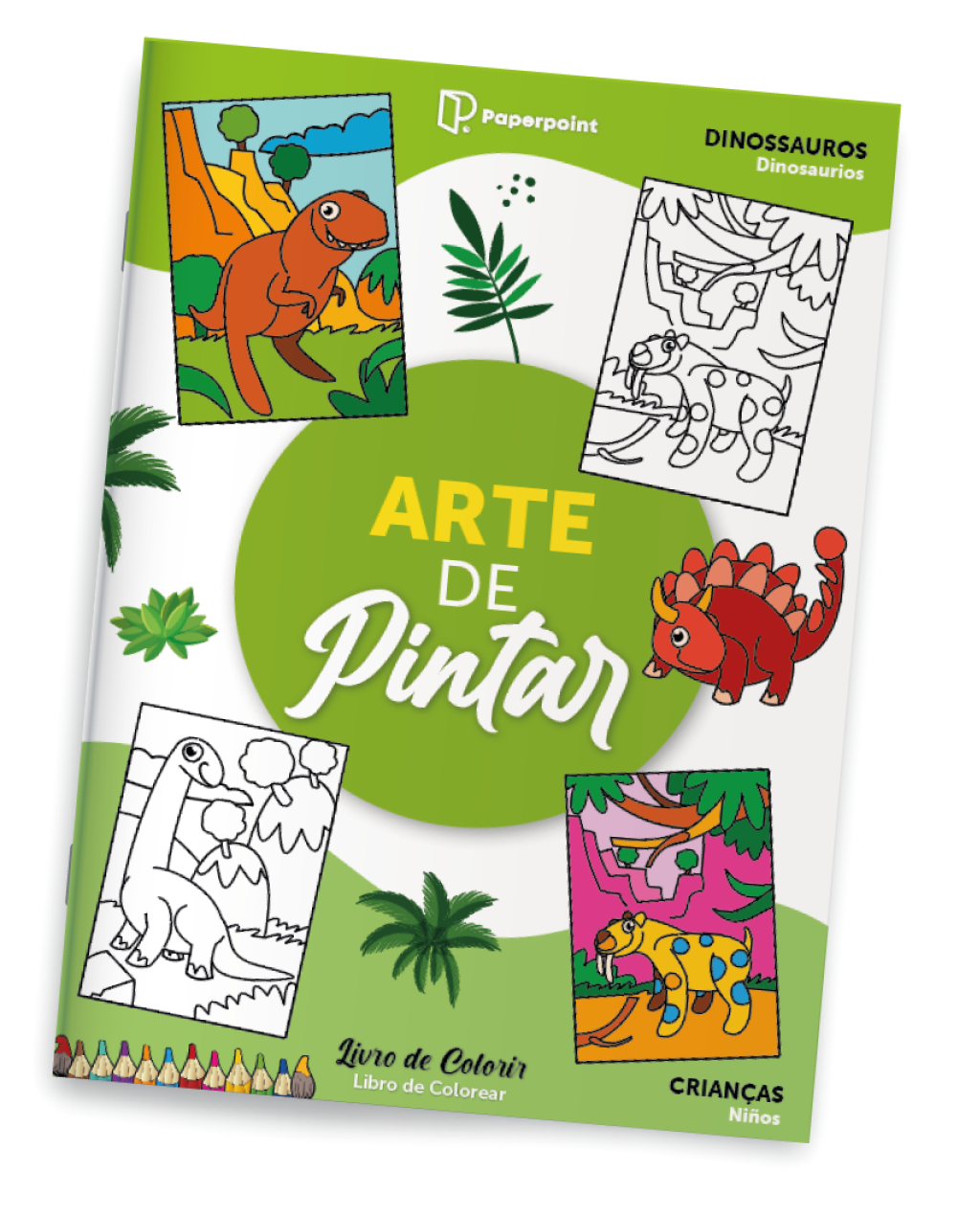 Livro colorir A5 c/24 desenhos Dinossauros